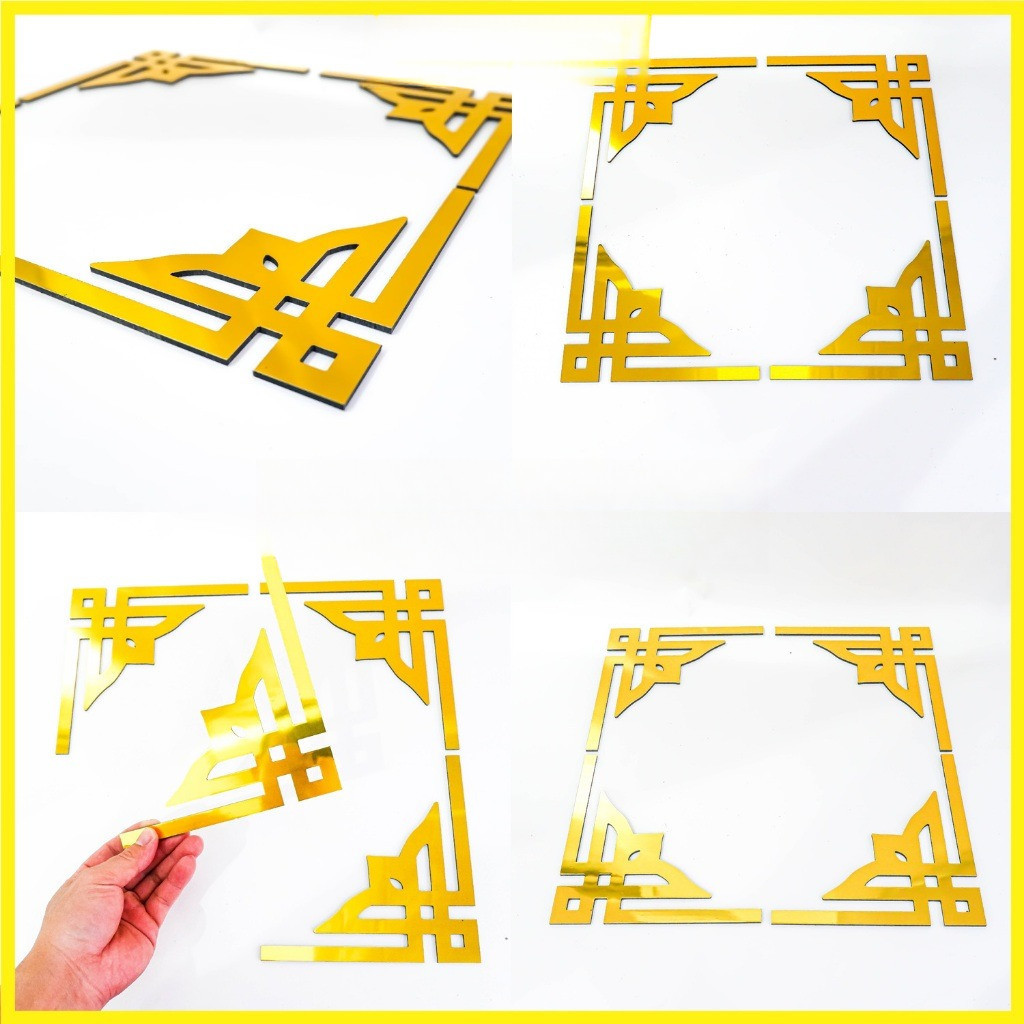 Bộ 4 Góc Hoa Văn Trang Trí Bàn Thờ Alu Vàng Gương – Nhiều Mẫu Mã Kích Thước  22x22 / 35x35