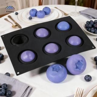 ELBBKG 6 Khoang Blueberry Mousse Bánh Khuôn Trái Cây Hình Món Tráng Miệng Khuôn Silicon Nướng Bánh Cho Sô Cô La Pudding Mới