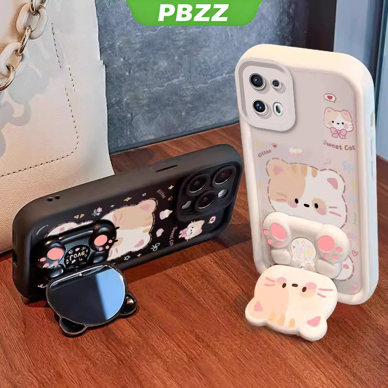 Ốp Lưng Cho oppo reno 13 pro 5g reno 13F 5g Vỏ Điện Thoại Vỏ Mềm Silicon Chống Sốc Thiết Kế Mới Thẩm Mỹ Mèo Hoạt Hình Có Giá Đỡ Cho Gương JTMMZJ01
