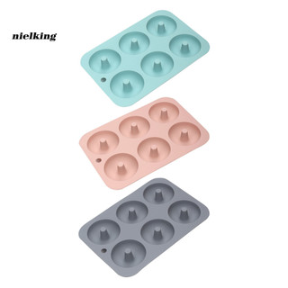 Chảo Nướng Khuôn Silicon 6 Khoang Chống Dính, Chịu Nhiệt, Không Độc Hại, Dễ Dọn Cho Muffins, Bagels, Donut