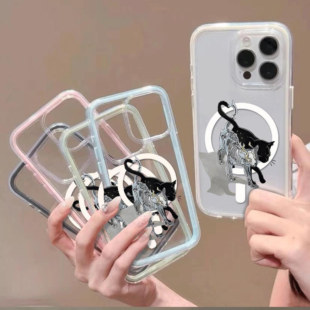 Máy móc mèo đen phù hợp với16vỏ điện thoại iPhone17Air ba trong một,hút từ14/13/11Pro