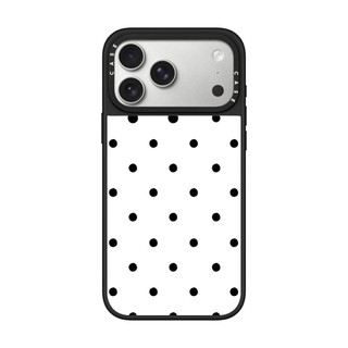 Ốp điện thoại cứng gương chấm đen từ tính màu trắng cho iPhone 17 Pro Max 17 Air 16 Plus 15 14 13 12 11 Vỏ chống sốc