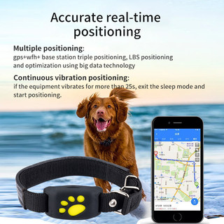 Theo dõi thú cưng thông minh cho cổ áo - Trình theo dõi vị trí thú cưng theo dõi chó có va chạm, Trình theo dõi GPS cho mèo siêu nhỏ | Tuổi thọ pin không thấm nước & dài