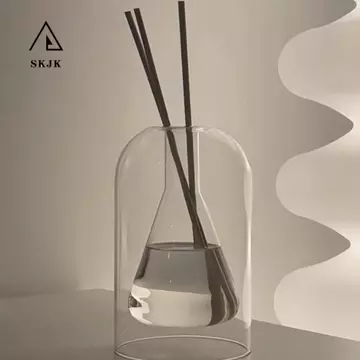 Bình khuếch tán hương liệu SKJK, Máy khuếch tán tinh dầu thủy tinh tối giản sáng tạo, Phong cách Bắc Âu 130 / 200ML với que khuếch tán Tinh dầu tinh tế Phòng chai bay hơi