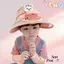 Quạt Trẻ Em Mũ Chống Nắng Thiết Kế Hoạt Hình Vành Rộng Chống Tia UV Mũ Làm Mát Du Lịch Đi Biển Ngoài Trời