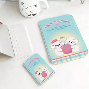 Hộp quà chó trắng Gương Phụ Kiện Gập Nhỏ Gọn, Quà Tặng Bạn Bè Siêu Đẹp
