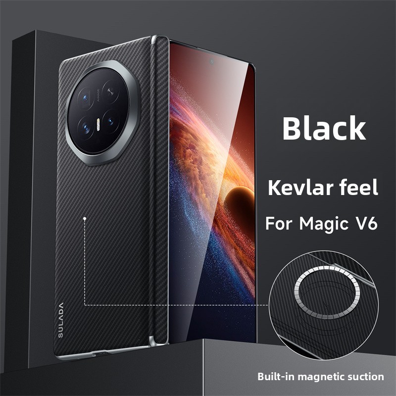 Dành Cho Honor Magic V6 V5 V3 Ốp Lưng Tích Hợp Từ Tính Sang Trọng Kevlar Da Cảm Giác Gấp Chống Sốc Ốp Lưng