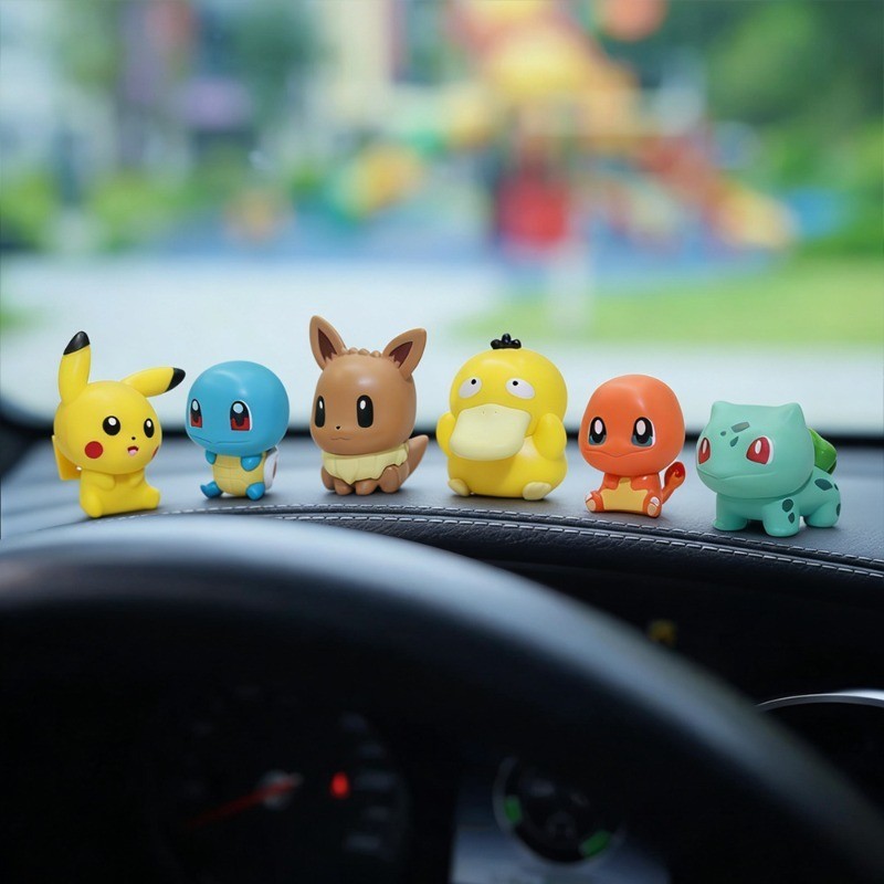 6 Cái / bộ Pokemon Palmsize Wonders Series Pikachu Charmander Bulbasaur EEVEE Psyduck Squirtle Nhân Vật Hành Động Đồ Chơi Bảng Điều Khiển Ô Tô Trang Trí