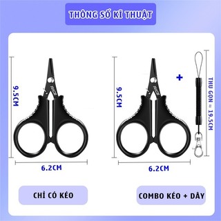 Kéo cắt dây câu cá hình số 8 gấp gọn tiện lợi bằng thép không gỉ PK-44