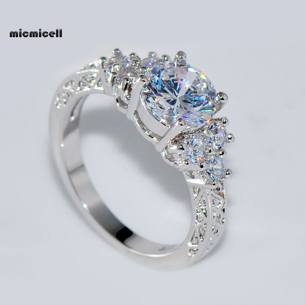 Nhẫn cubic zirconia cao cấp bạc dát vàng cho tiệc cưới và lễ đính hôn