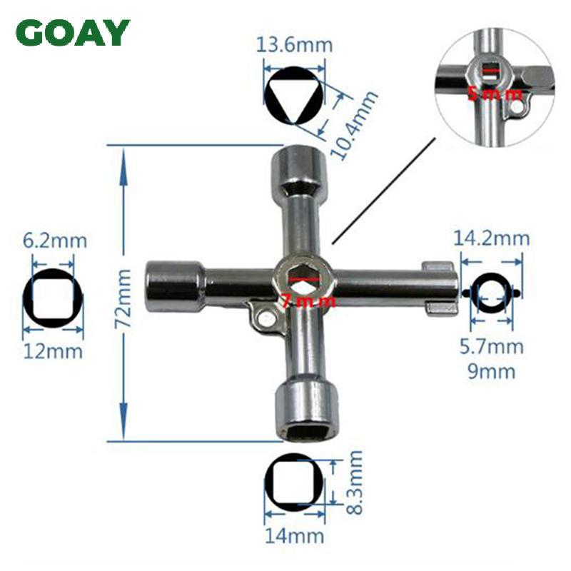 GOAY Chìa Khóa Tiện Ích 4 Chiều Cho Điện Nước Đồng Hồ Khí Hộp Tủ Mở Khóa VN