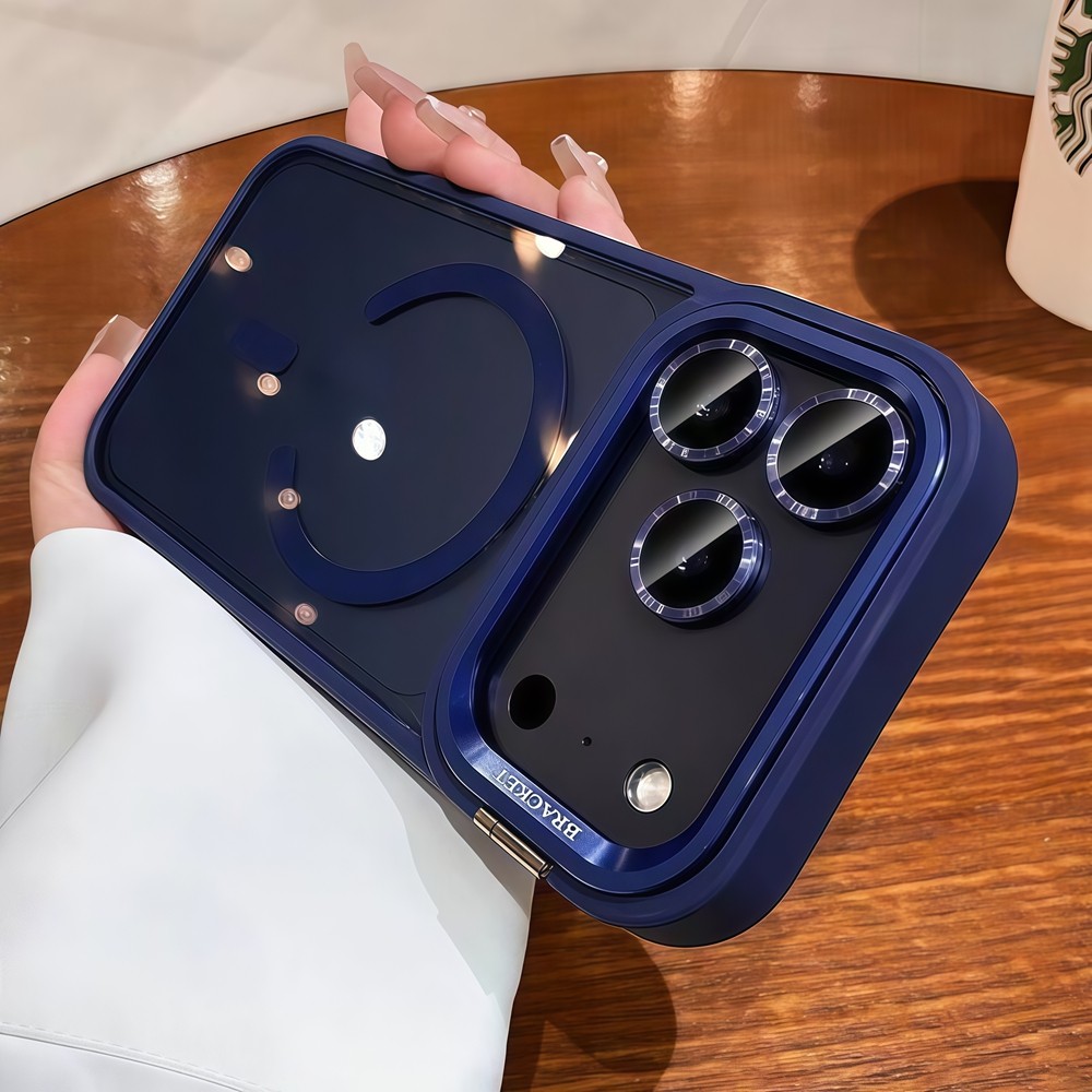 Giá đỡ ống kính màu Vỏ điện thoại từ tính cho IPhone 17 Pro Max 12 13 14 15 16 pro max Chất lượng cao Vỏ từ tính trong suốt Vỏ chống sốc