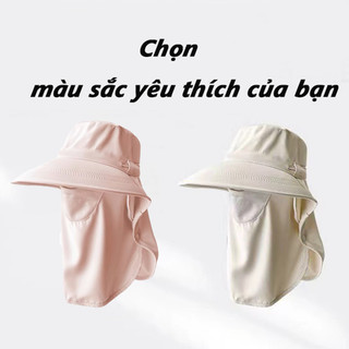 Mũ Chống Nắng Chống Tia UV 99% Vành Mũ Lớn Bảo Vệ Cổ, Thoáng Khí Chống Bụi, Có Thể Tháo Rời