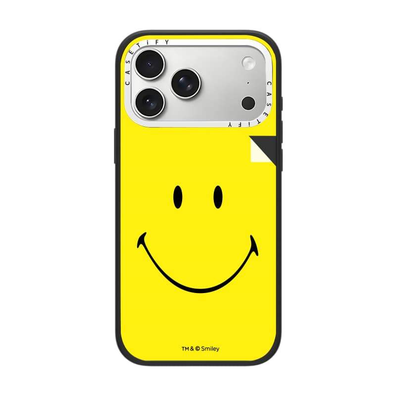 CASECASE X Original Smiley Yellow Case White Camera Ring Edition Matte Đen Cứng Hút Từ Tính Tác Động Dành Cho Apple IPhone 13 14 15 16 17 Pro Max Air Plus Có Hộp