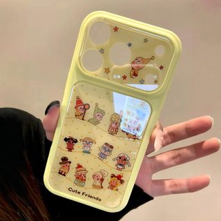 Sweet Girly Full Lens Protection Love Heart Crybaby Yellow Acrylic Phone Case Cho iPhone 17Promax 17Pro 15 16 Pro Max Vỏ Phụ Nữ Chống Sốc