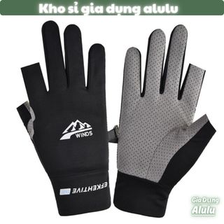 Găng Tay Chống Nắng Đi Xe Đạp Lái Xe Câu Cá Găng Tay Thể Dục Thể Thao Ngón Tay Lộn Băng Lụa Găng Tay Thoáng Khí