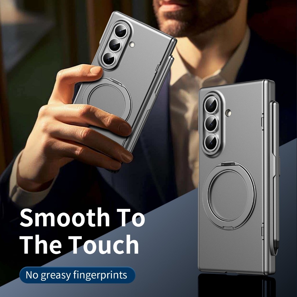 Kim 360° Ốp Điện Thoại Full Cover Cho Samsung Galaxy Z Fold 7 6 5 4 Có Phim Bảo Vệ Màn Hình Và Xoay Từ Giá Đỡ Bìa Cứng