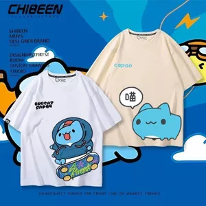 Mèo Hoạt Hình Capoo - Áo Thun Tay Ngắn Nam Nữ, Cotton Nguyên Chất, Phù Hợp Mùa Hè Và Ngày Thường