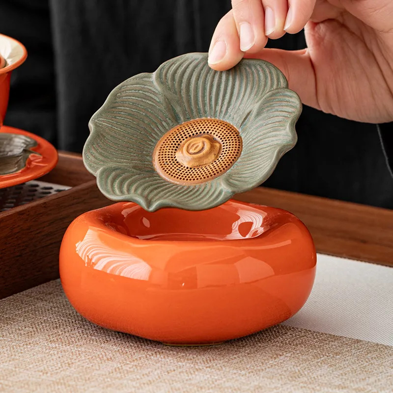 Bộ trà thoát nước trà hồng Ruyi Phụ kiện Bộ lọc gốm sáng tạo