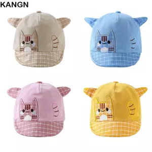 KANGN Bé Trai Grils Mũ, Mũ Bóng Chày Mềm Mại Cho Bé 6-36 Tháng, Hoạt Hình Ngoài Trời Họa Tiết Mèo Cotton Trẻ Em Đạt Đỉnh Mũ