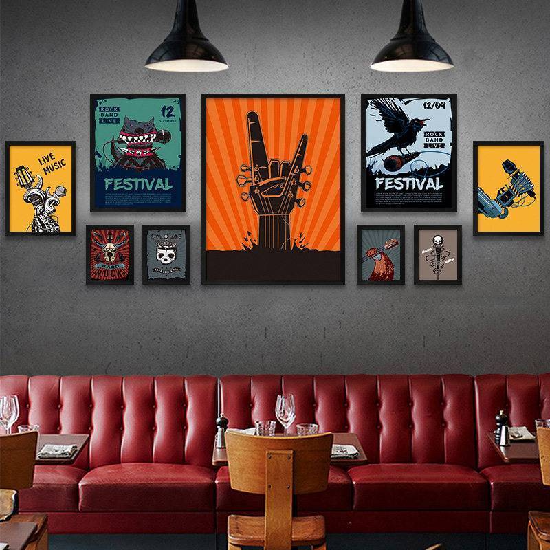 Elvis Presley Âm Nhạc Guitar Poster Canvas Nghệ Thuật Treo Tường Trang Trí Sáng Tạo Cho KTV Bar Music Studio Không Có Khung