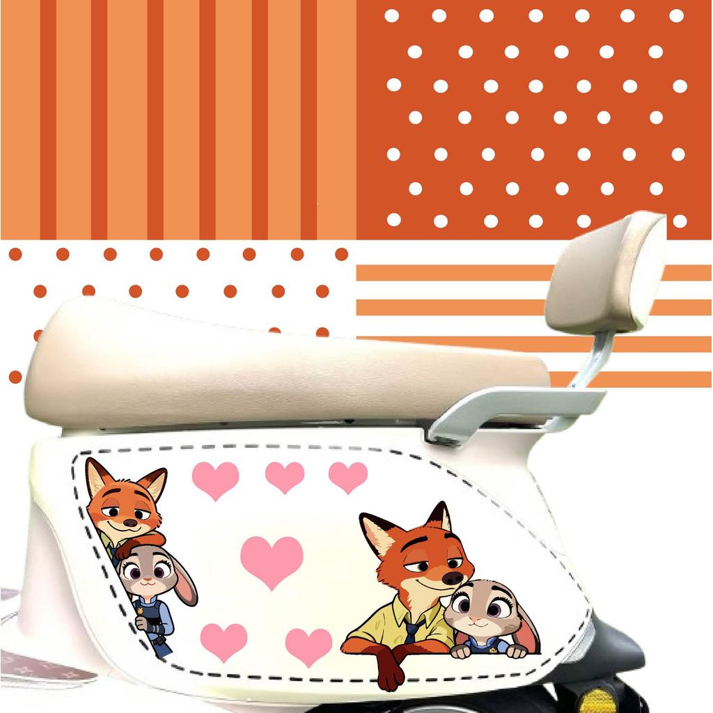 Crazy Zoo Hoạt Hình Dễ Thương Dán Xe Fox Nick Judy Thỏ Sĩ Quan Cảnh Sát Sáng Tạo Trang Trí Chống Thấm Nước Dán