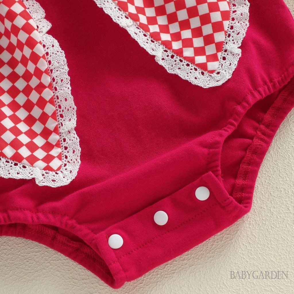 Bé Gái Mùa Hè Áo Liền Quần Tay Ngắn Thêu Bóng Chày Nơ Body Sơ Sinh Playsuit Cho Năm Mới