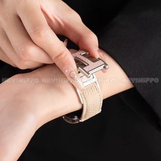 Dây đeo đồng hồ bằng da khóa từ tính bằng kim loại cho đồng hồ Huawei Watch FIT 4 FIT4 Pro GT6 41mm Watch5 46mm Dây đeo hạt lychee có khóa chữ H cho Huawei Fit3 fit2 Fit GT5 GT4 18mm 20mm 22mm