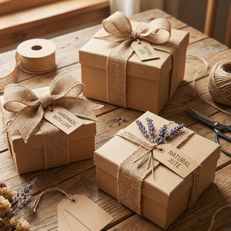 2 cuộn Cuộn đay chất lượng cao dành cho đồ thủ công DIY | Đồ dùng trang trí tiệc cưới thân thiện với môi trường, gói hoa quà tặng thủ công
