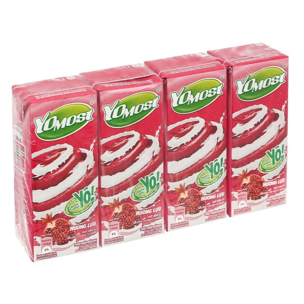 Sữa Chua Uống YOMOST Lốc 4 Hộp 170ml Đủ Vị Thơm Ngon Bổ Dưỡng Cho Bé
