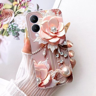 Dành Cho Vivo Y17s V2310 Mới Thanh Lịch Họa Tiết Mèo Họa Tiết Vỏ Vivo Y17S Y 17S 4G Silicon Mềm TPU Vỏ Điện Thoại