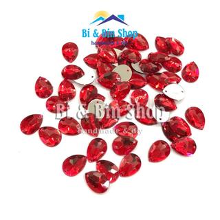 72 Viên Đá Kết Nhựa Giọt Nước 13x18mm Đính Kết Trang Phục Thời Trang, Làm Phụ Kiện Handmade