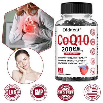 Viên nang mềm Didacat CoQ10, hấp thu cao, tốt cho sức khỏe tim mạch và sản sinh năng lượng - 60/120 viên.