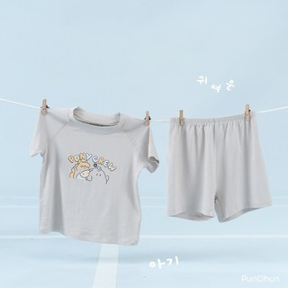 Punchun SS26 T1 [6M-5Y] Bộ quần áo cộc raglan Punchun Cup cho bé trai T1.2