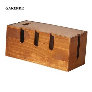 Bộ sắp xếp dây Garende cho bàn làm việc Hộp dây điện bằng gỗ cho ổ cắm điện Máy ảnh trung tâm USB