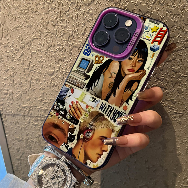 Ốp Lưng Cho iPhone 17 16 11 12 13 14 15 Pro Max Cho iPhone 16e XR X XS Max 7 8 Plus SE2020 2022 Retro People Magazine IMD Matte Hard Shockproof Cover
