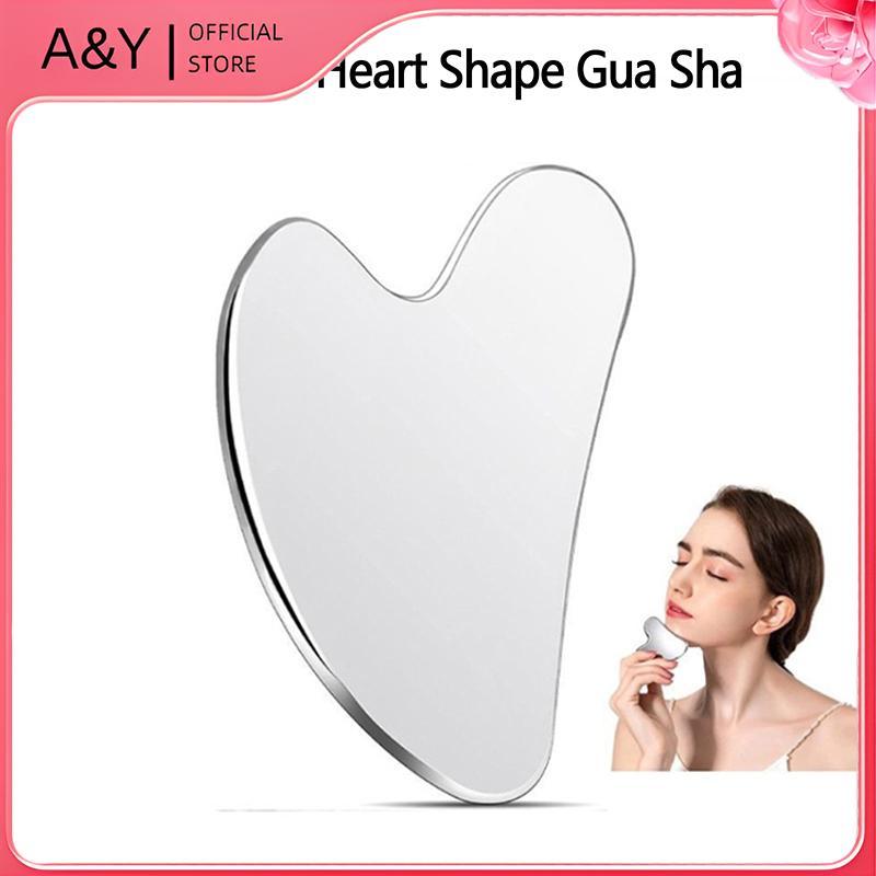 Máy mát xa cạo Gua Sha bằng thép không gỉ A & Y 1PC cho cơ thể cổ mặt Công cụ Massage Guasha Chăm sóc da mặt Guasha Board Máy mát xa mặt.
