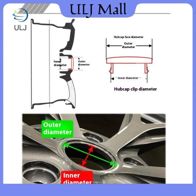 ULJ 4 Phụ kiện sửa đổi ô tô 68mm 61mm Vỏ trung tâm bánh xe tự động Vành chống bụi Hubcaps Trung tâm biểu tượng.