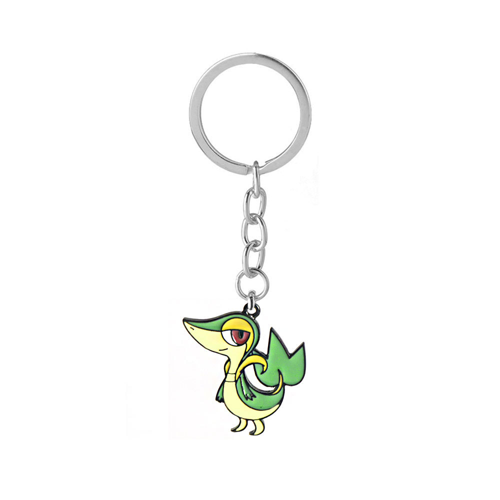 Anime Snivy Oshawott Metal Keychain Animal Logo Pendant Choker Car Keyring Men Boy Jewelry Gift