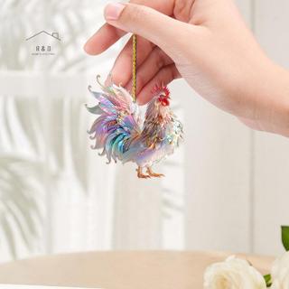 RO > Acrylic Hoa Trang Trại Chien Gà Trống Móc Khóa Túi Hoạt Hình Trang Sức Dành Cho Nữ Bé Gái Giá Đỡ Ô Tô Quyến Rũ Mới