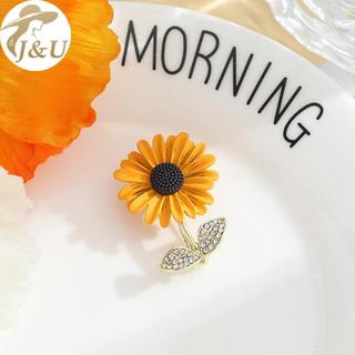 JU Huy hiệu pha lê sang trọng thiết kế hoa hướng dương thổ cẩm - Phụ kiện thời trang cho áo khoác văn phòng và tiệc cưới VN