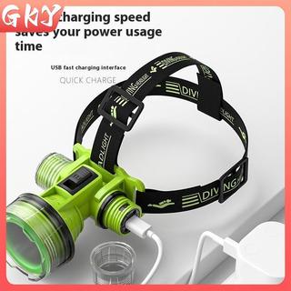Đèn pha lặn GKY có thể sạc lại Đèn pha chống nước Đèn pin Led siêu nhẹ Đèn pin câu cá GKY