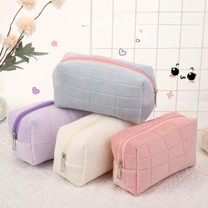 Túi đựng mỹ phẩm Velvet Macaron Dung tích lớn Túi đựng đồ trang điểm di động