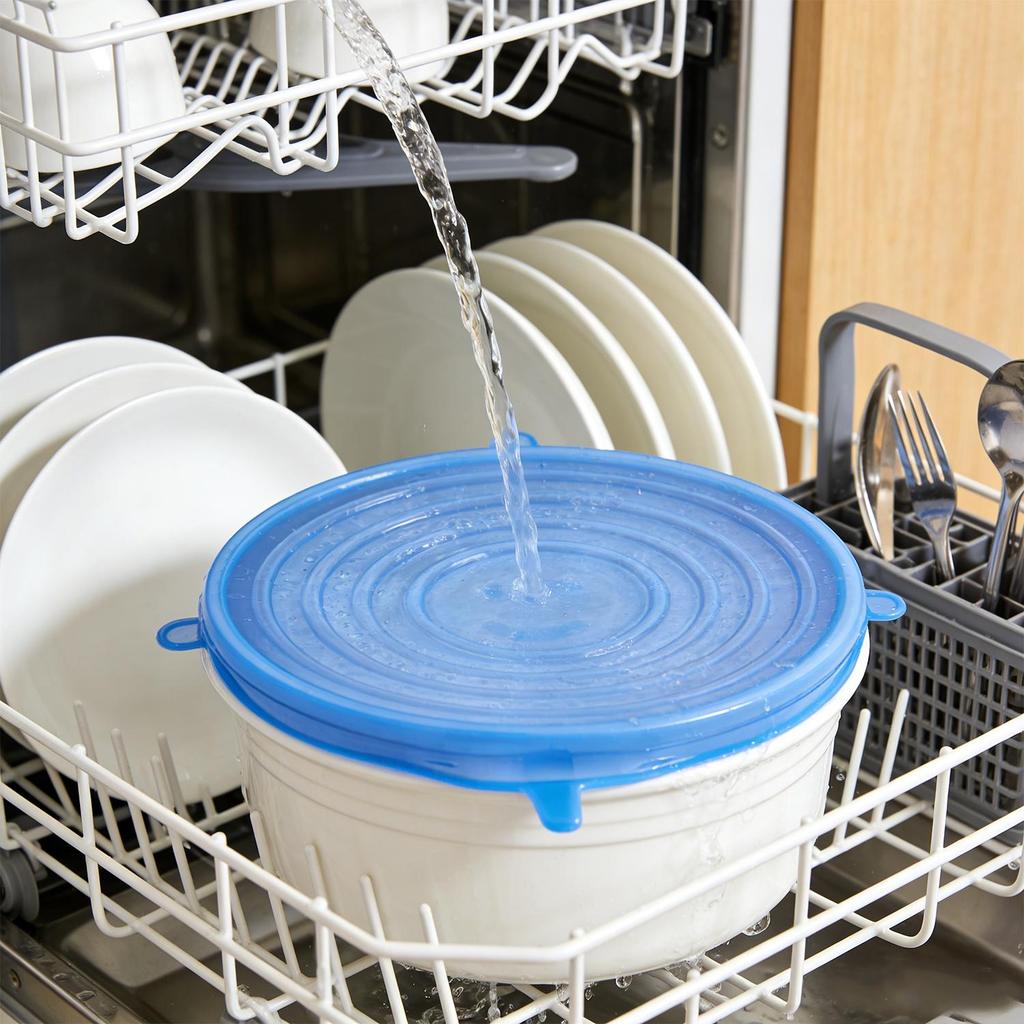 6 / 18 / 30 Chiếc Nắp Co Giãn Silicon Cao Cấp Thực Phẩm, Vỏ Chống Rò Rỉ Kín Hơi Cho Bát Đĩa Trái Cây, Máy Rửa Bát Vi Sóng Tủ Lạnh An Toàn