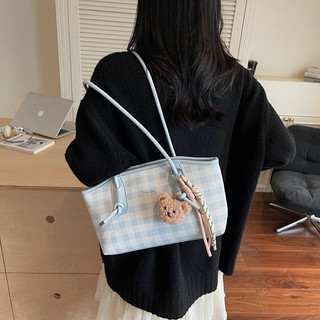 GC2 2026 Ladylike PU Kiểm Tra Túi Đeo Vai Phong Cách Đa Năng Dung Tích Lớn Đi Lại Túi Tote CG2