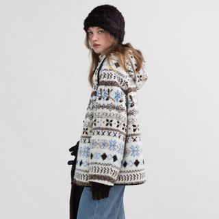 Glacier Snowman Phil Island Giả Cừu Len Dày Có Mũ Trùm Đầu Nữ Thu Đông Cotton Áo Khoác Đệm Phong Cách Mới Ấm Cotton Áo Khoác
