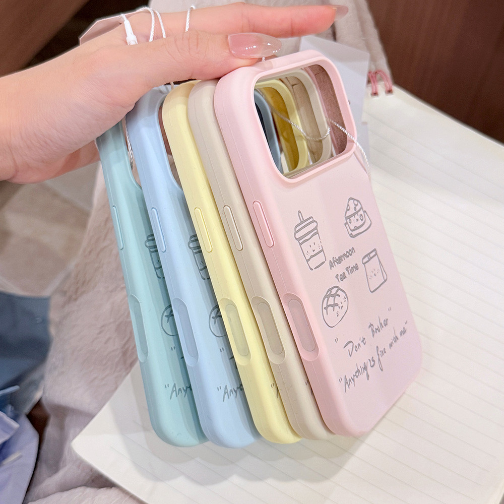 Trà Chiều Silicon Lỏng Ốp Lưng Điện Thoại iPhone 17 Pro Max 17 Air 16 Plus 15 14 13 12 11 Vỏ Bảo Vệ Chống Sốc
