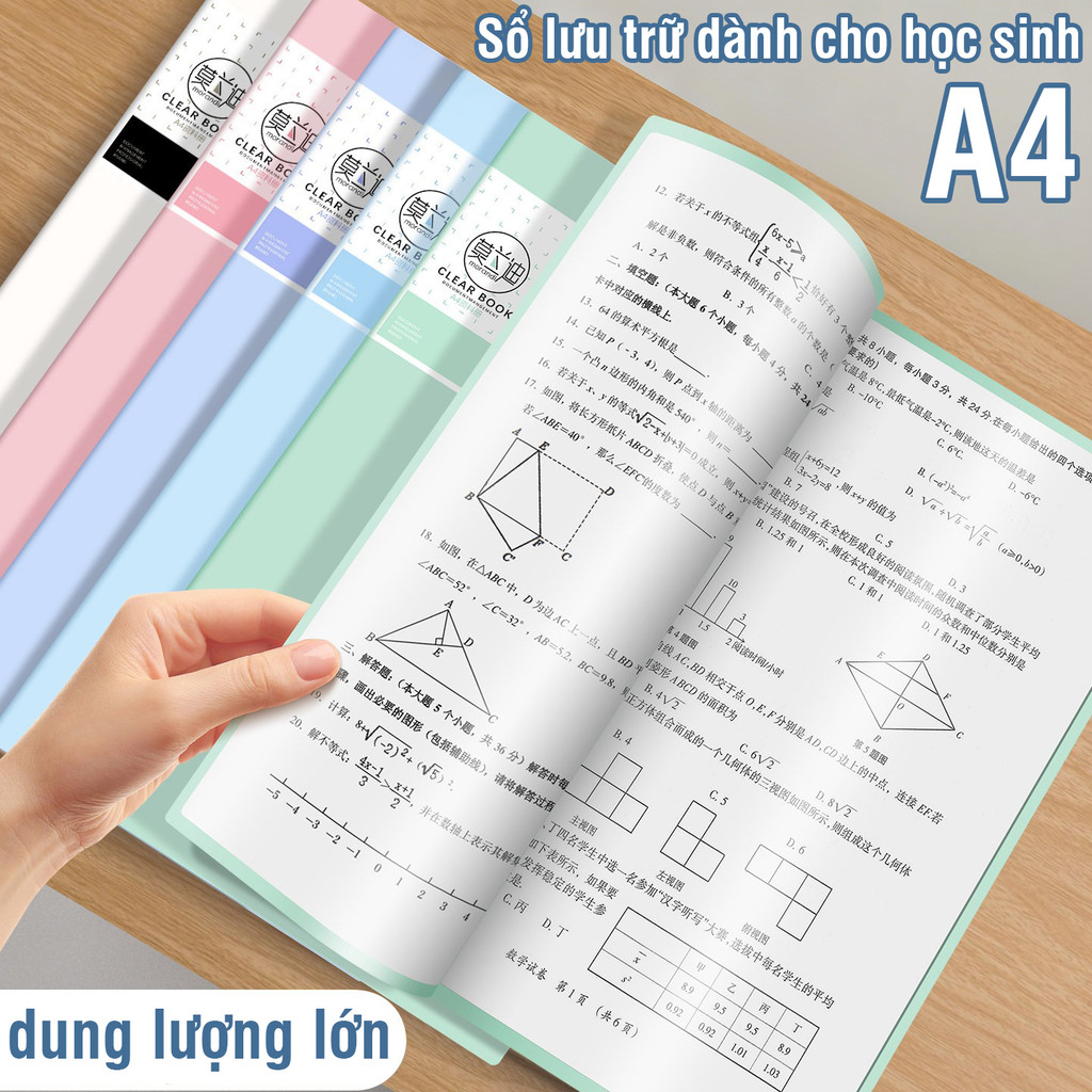 File lá A4 cao cấp đựng tài liệu văn phòng, 30/60 lá, thiết kế nhiều ngăn thông minh, PP chống nước bền bỉ