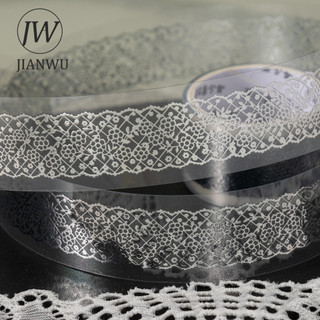 JIANWU Bạc Đảo Ren Series Vintage Ren Hoa Phong Cảnh Chất Liệu Cắt Kéo Thêu Sò PET Băng Sáng Tạo Tạp Chí Văn Phòng Phẩm