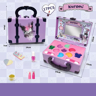【BabyJoy】Đồ chơi bé gái bộ trang điểm cao cấp,Hộp dụng cụ trang điểm đồ chơi cho bé, mỹ phẩm cho trẻ em